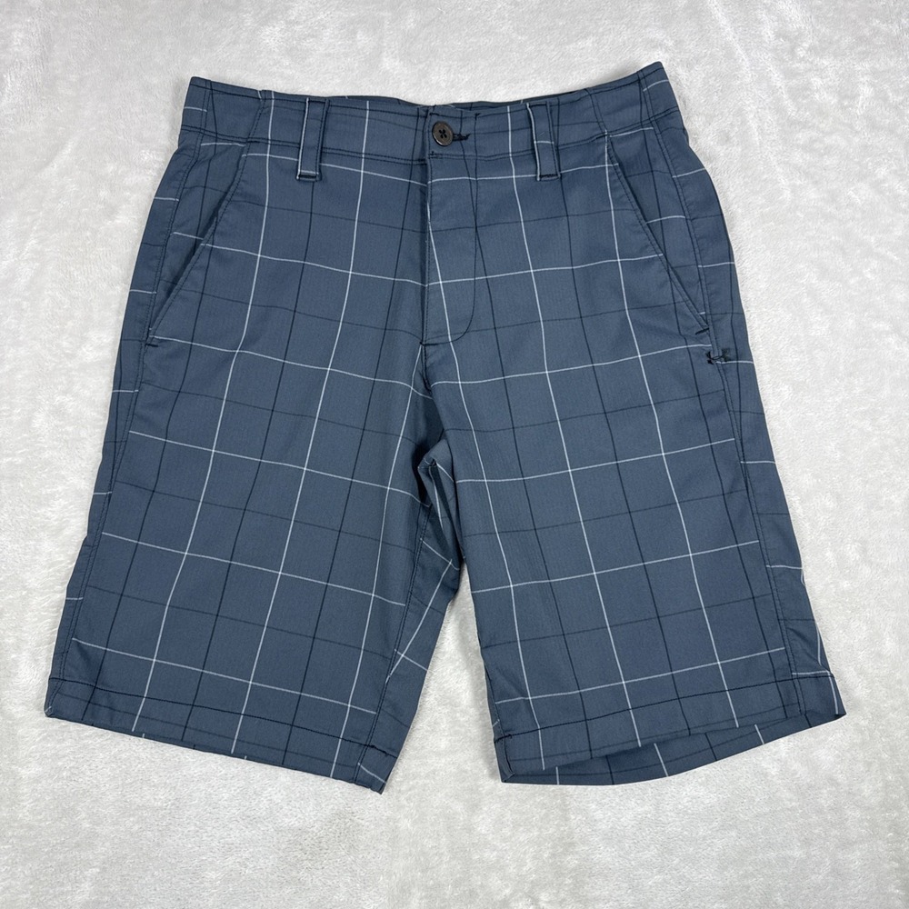Under Armour Men HeatGear 11" Match Play Golf Shorts 1272862 Blue Plaid Size 30